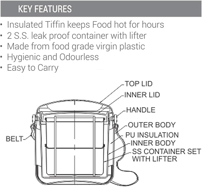 Milton Econa Deluxe 2 Inner Stainless Steel Tiffin Box