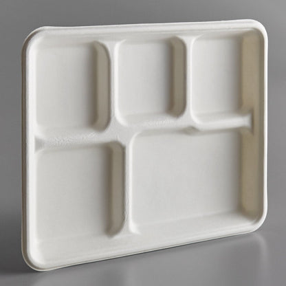 Biodegradable 5 Compartment Tray (10 x 8 Inches)