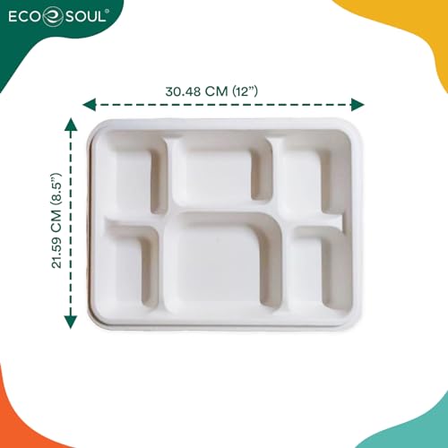 Biodegradable 6 Compartment Disposable Meal Tray