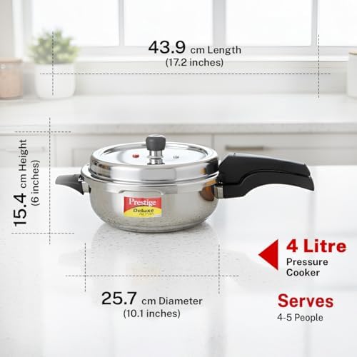Prestige Svachh Stainless Steel Senior Pan Pressure Cooker - 5 Liter