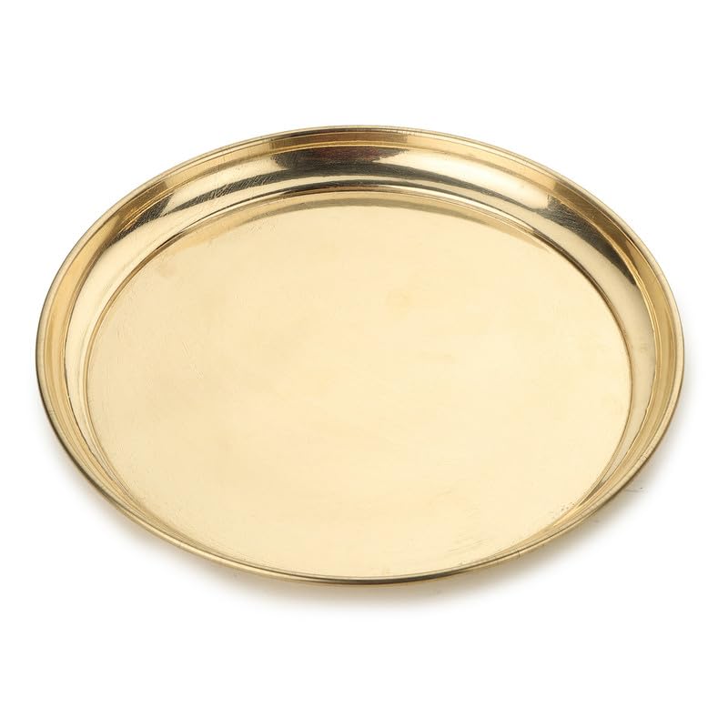 Brass Plain Puja Thali Plate for Puja