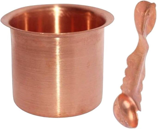Copper 3pc ser ( Plate , Glass ,spoon )