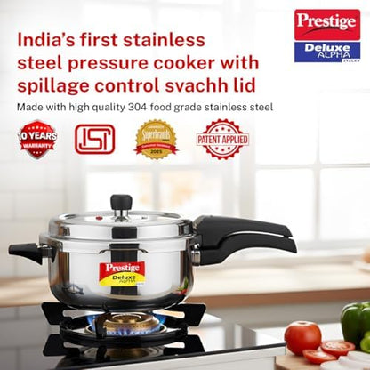 Prestige Svachh Stainless Steel Senior Pan Pressure Cooker - 4 Liter