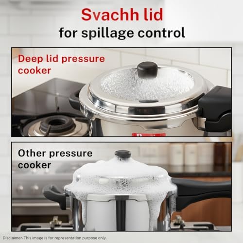 Prestige Deluxe Alpha Svachh Stainless Steel Pressure Cooker - 10 Liter