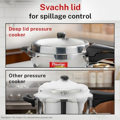 Prestige Svachh Stainless Steel Senior Pan Pressure Cooker - 5 Liter