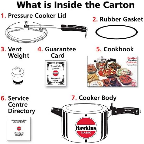 Hawkins Classic Aluminium Pressure Cooker - 1.5 Liter