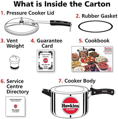 Hawkins Classic Aluminium Pressure Cooker - 3 Liter