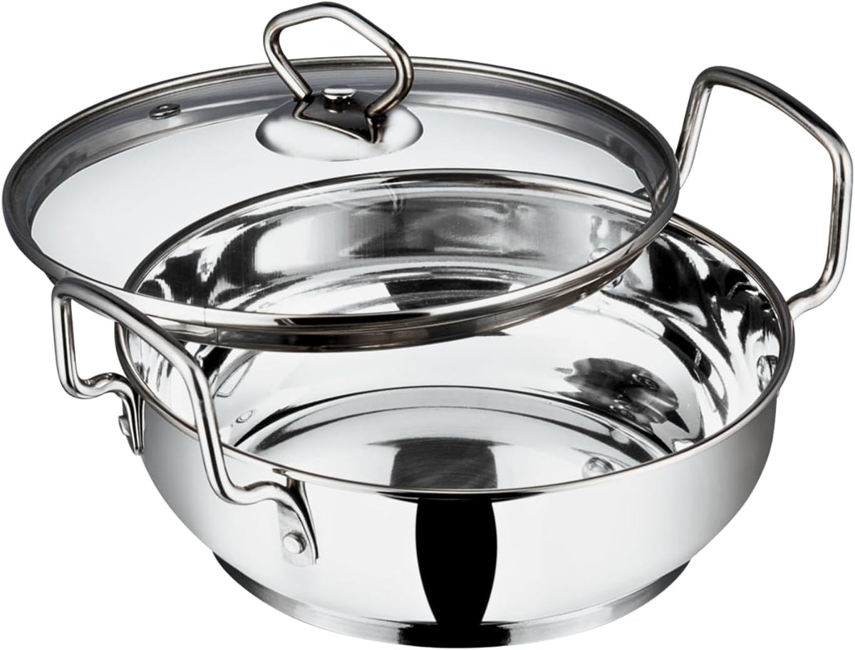 Vinod Stainless Steel Induction Friendly Kadai With Lid - 1.5 Litres