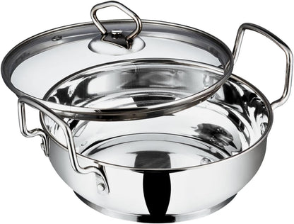 Vinod Stainless Steel Induction Friendly Kadai With Lid - 1.5 Litres