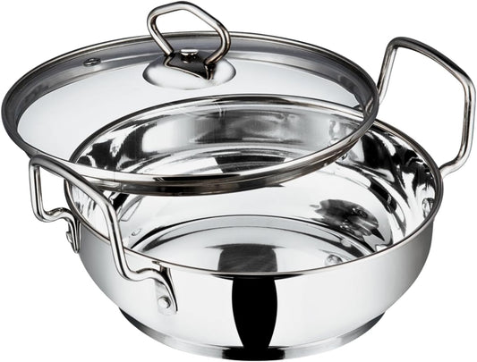 Vinod Stainless Steel Induction Friendly Kadai With Lid - 1.5 Litres