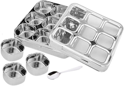 Stainless Steel Squre Masala Dabba
