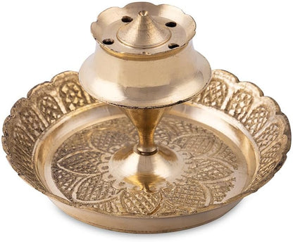 Brass Traditional Agarbatti Incense Stick Holder with Ash Catcher