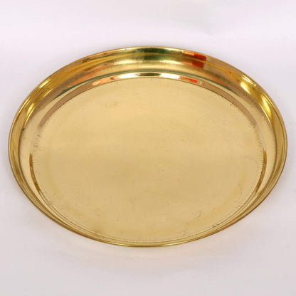Brass Plain Puja Thali Plate for Puja