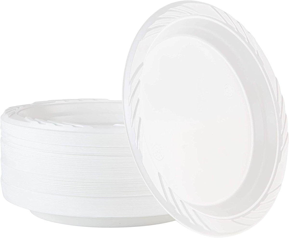 Disposable 7 Inch White Plastic Plates