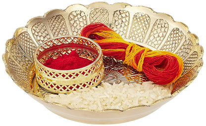 Solid Brass Decorative Nakshi Plate for Puja