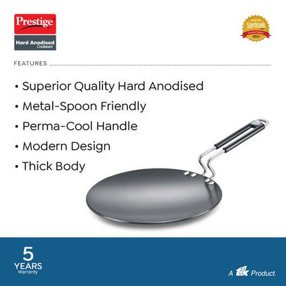 Prestige Hard Anodised Metal-Spoon Friendly Multi Tawa