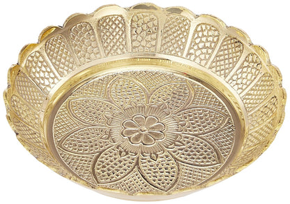 Solid Brass Decorative Nakshi Plate for Puja