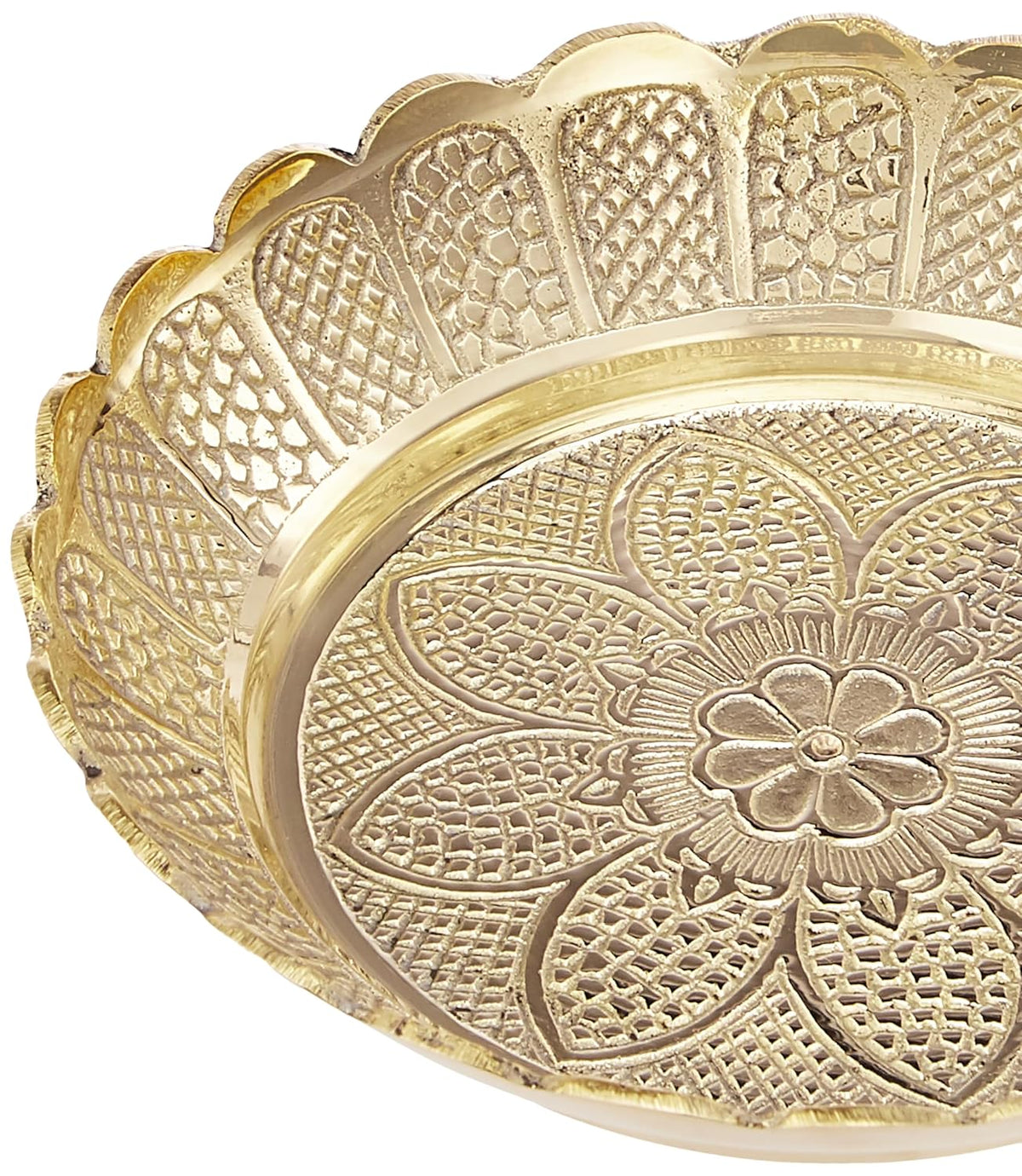 Solid Brass Decorative Nakshi Plate for Puja