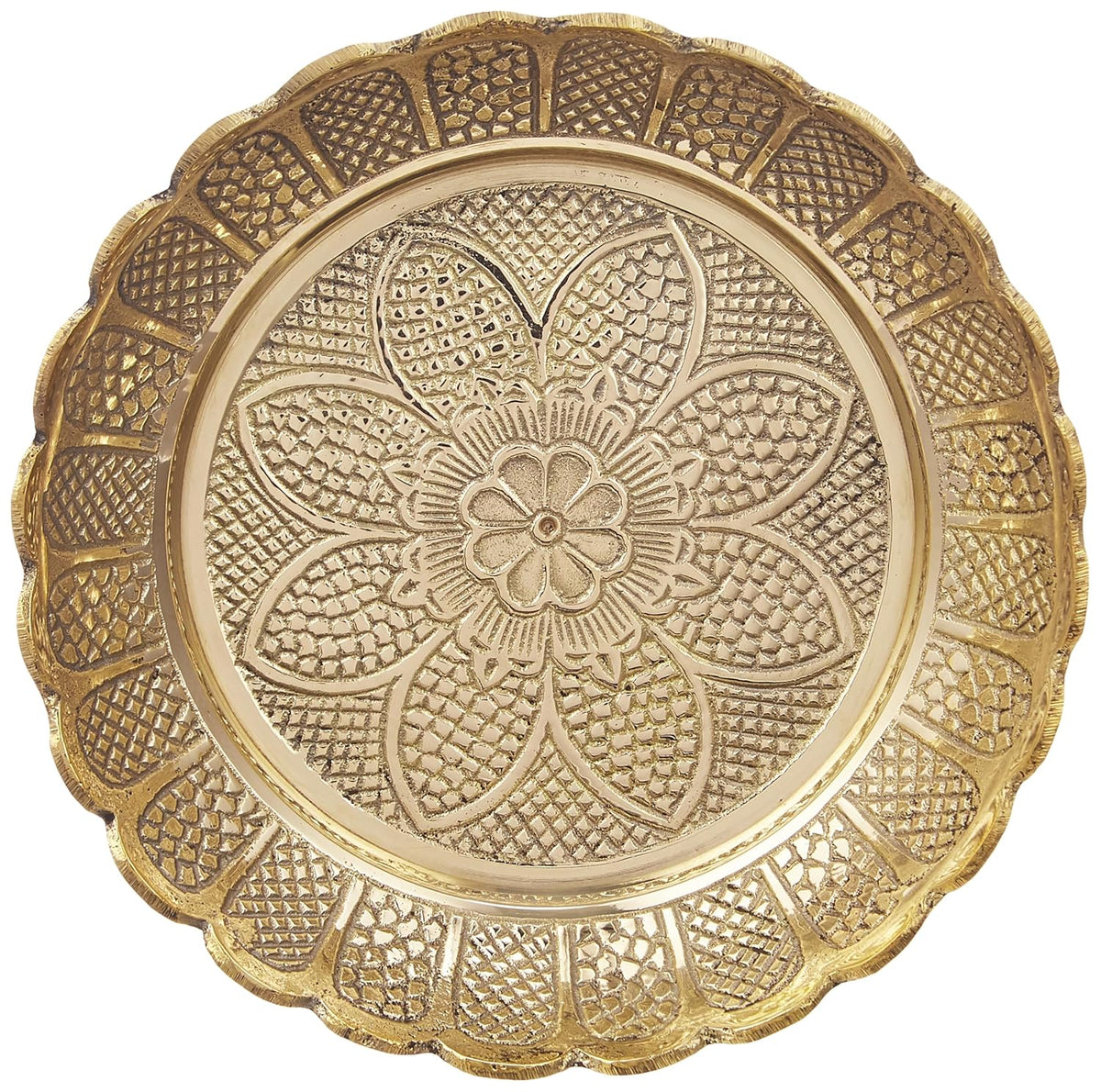 Solid Brass Decorative Nakshi Plate for Puja