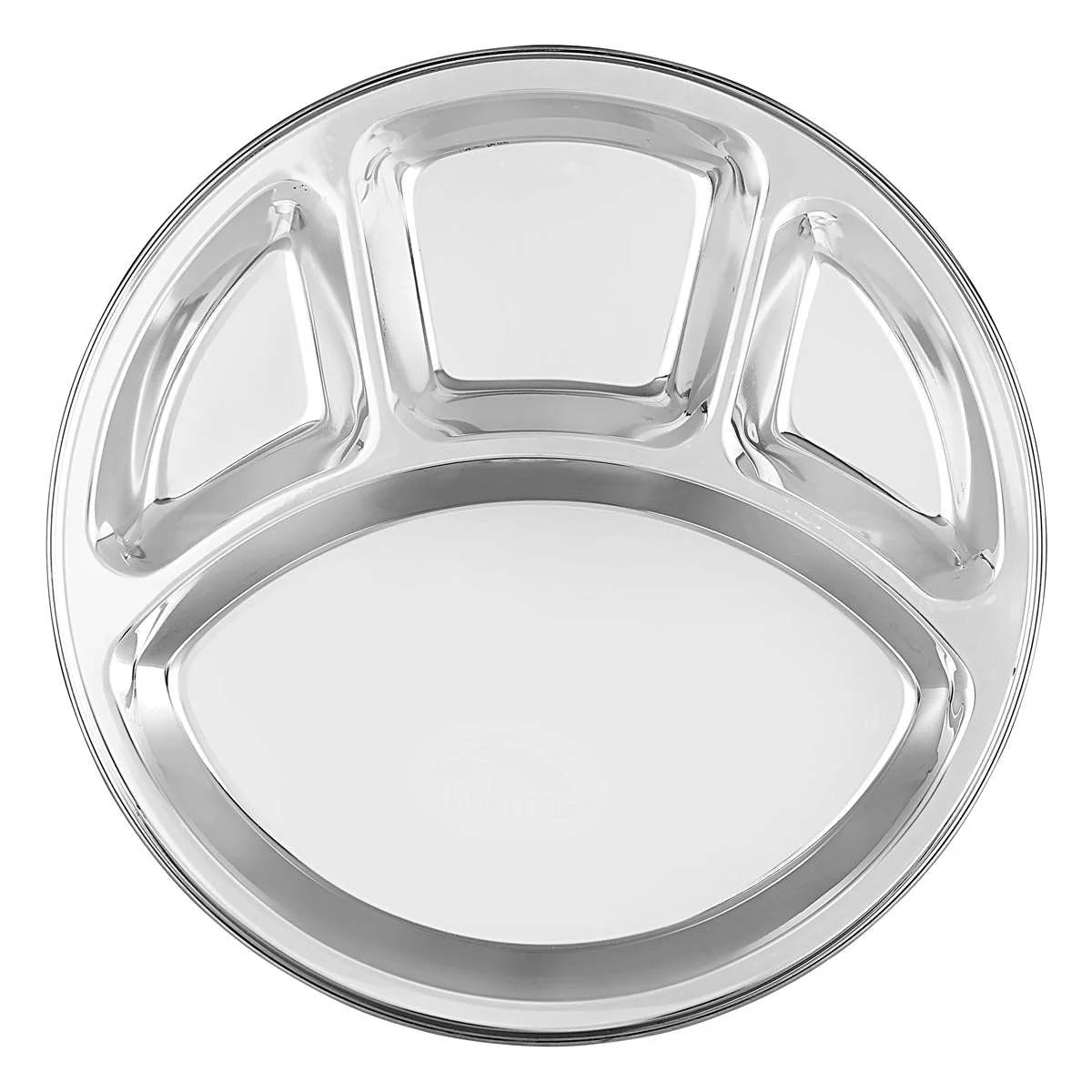 Stainless Steel 4 Compartment Round Plate