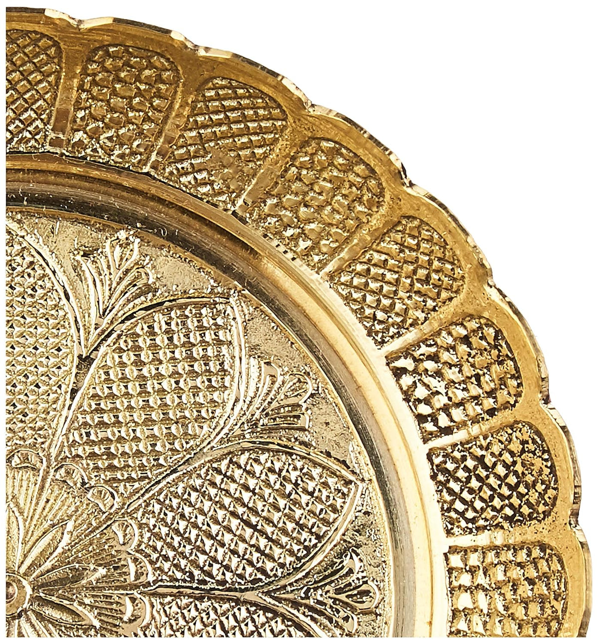 Solid Brass Decorative Nakshi Plate for Puja