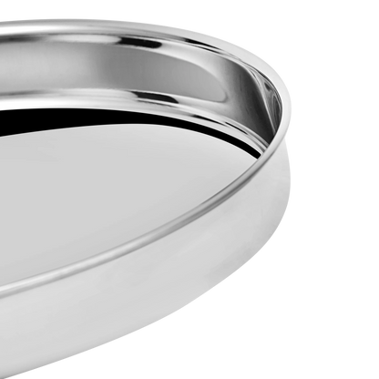 Stainless Steel Beaded Thali (Higher Edge)