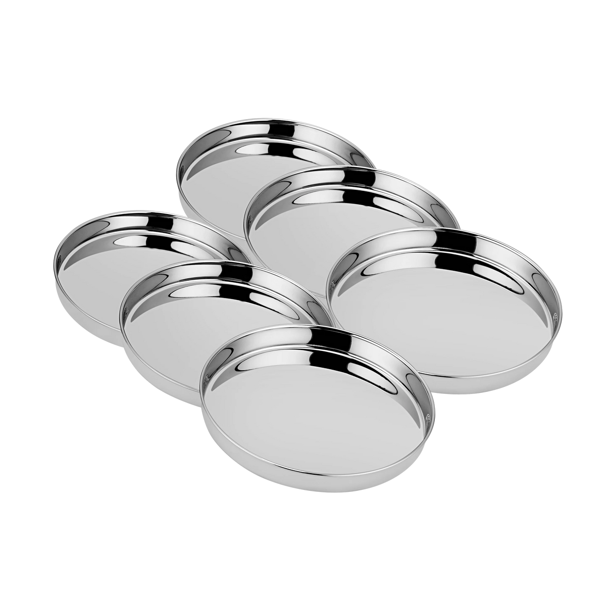 Stainless Steel Beaded Thali (Higher Edge)
