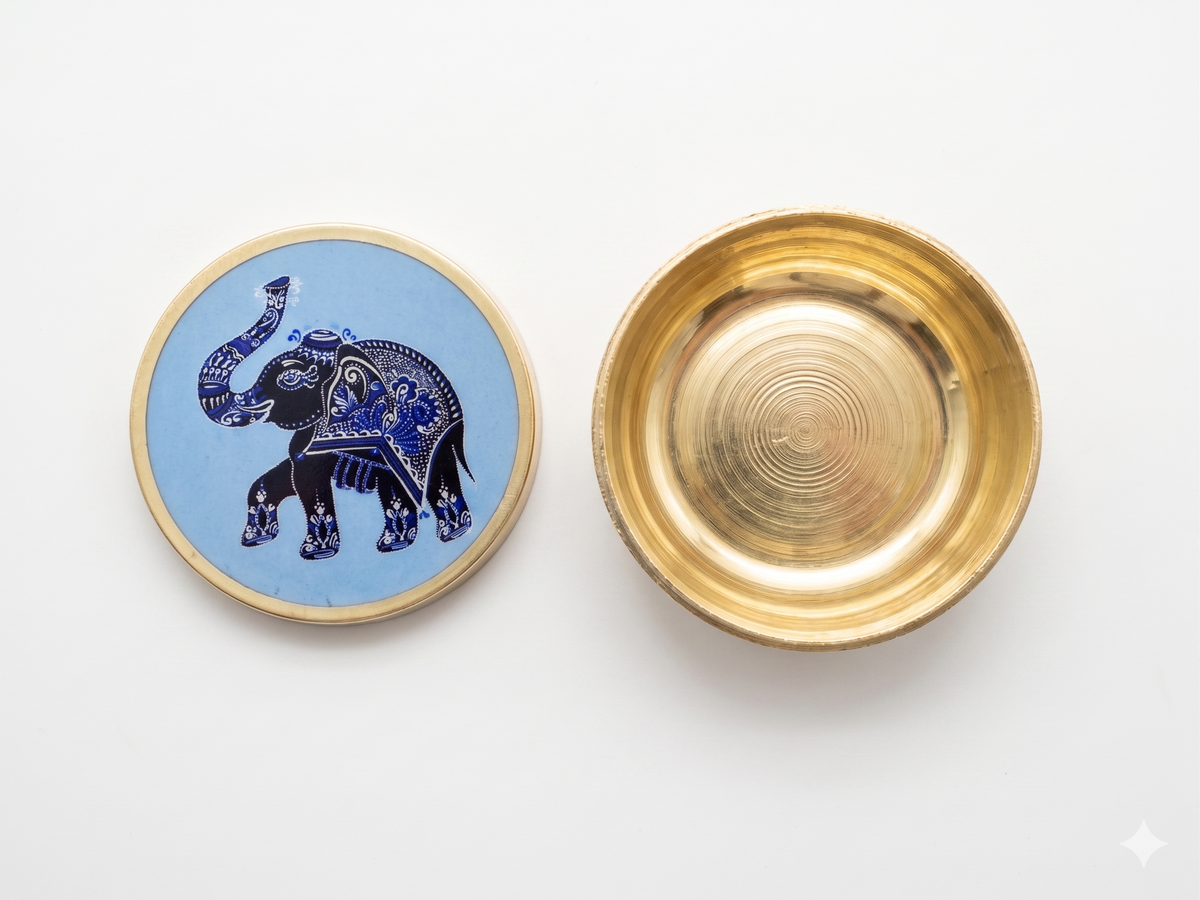 Brass Sindoor Kumkum Dibbi
