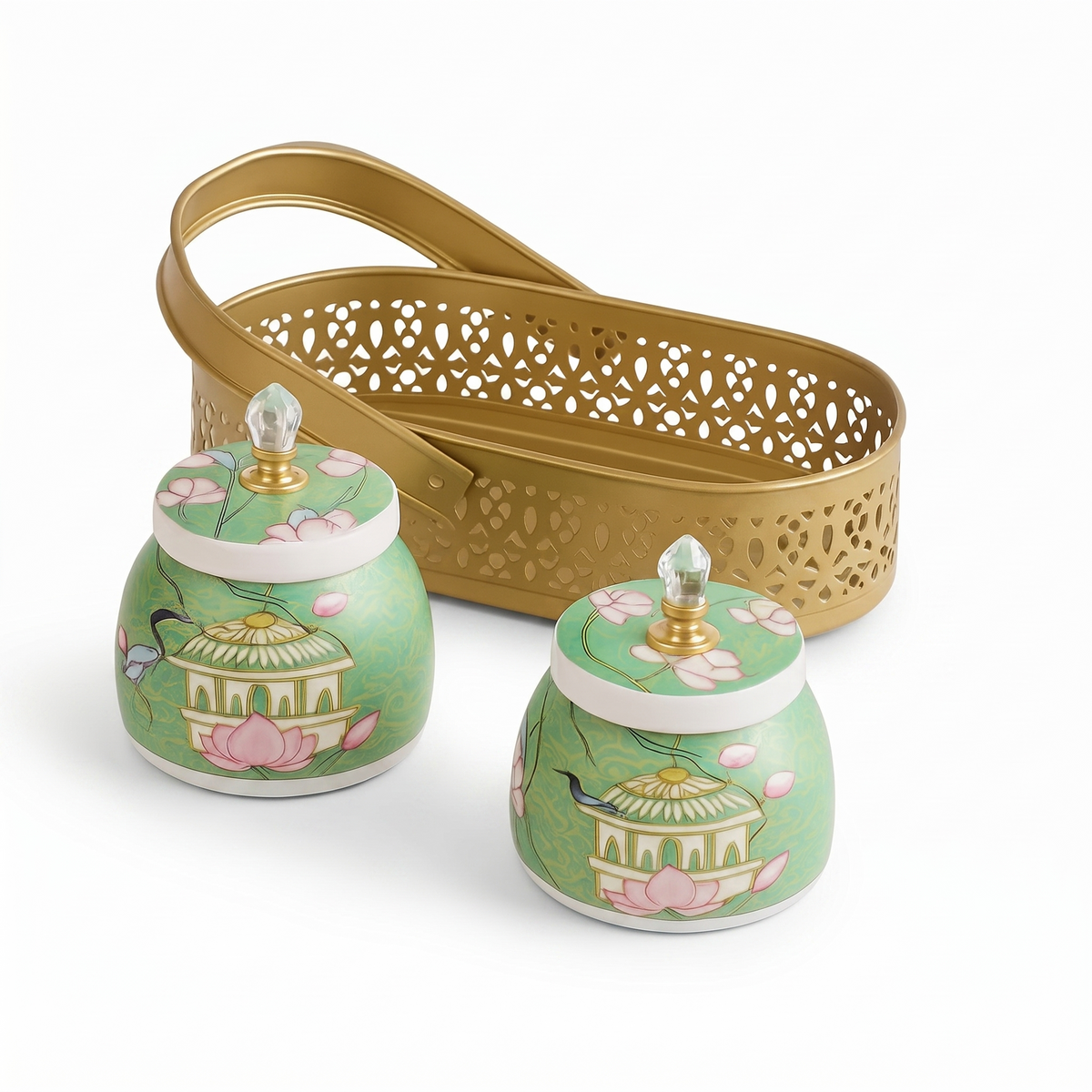Pichwai Basket & Jar Set