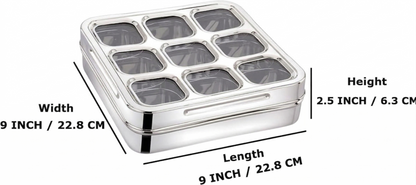 Stainless Steel Squre Masala Dabba