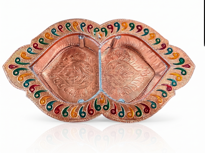 Meenakari Marquise Shape Storage & Serving Box / Decorative Wooden Multipurpose Gift Box