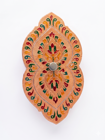 Meenakari Marquise Shape Storage & Serving Box / Decorative Wooden Multipurpose Gift Box