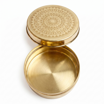 Brass Round Storage Dabba