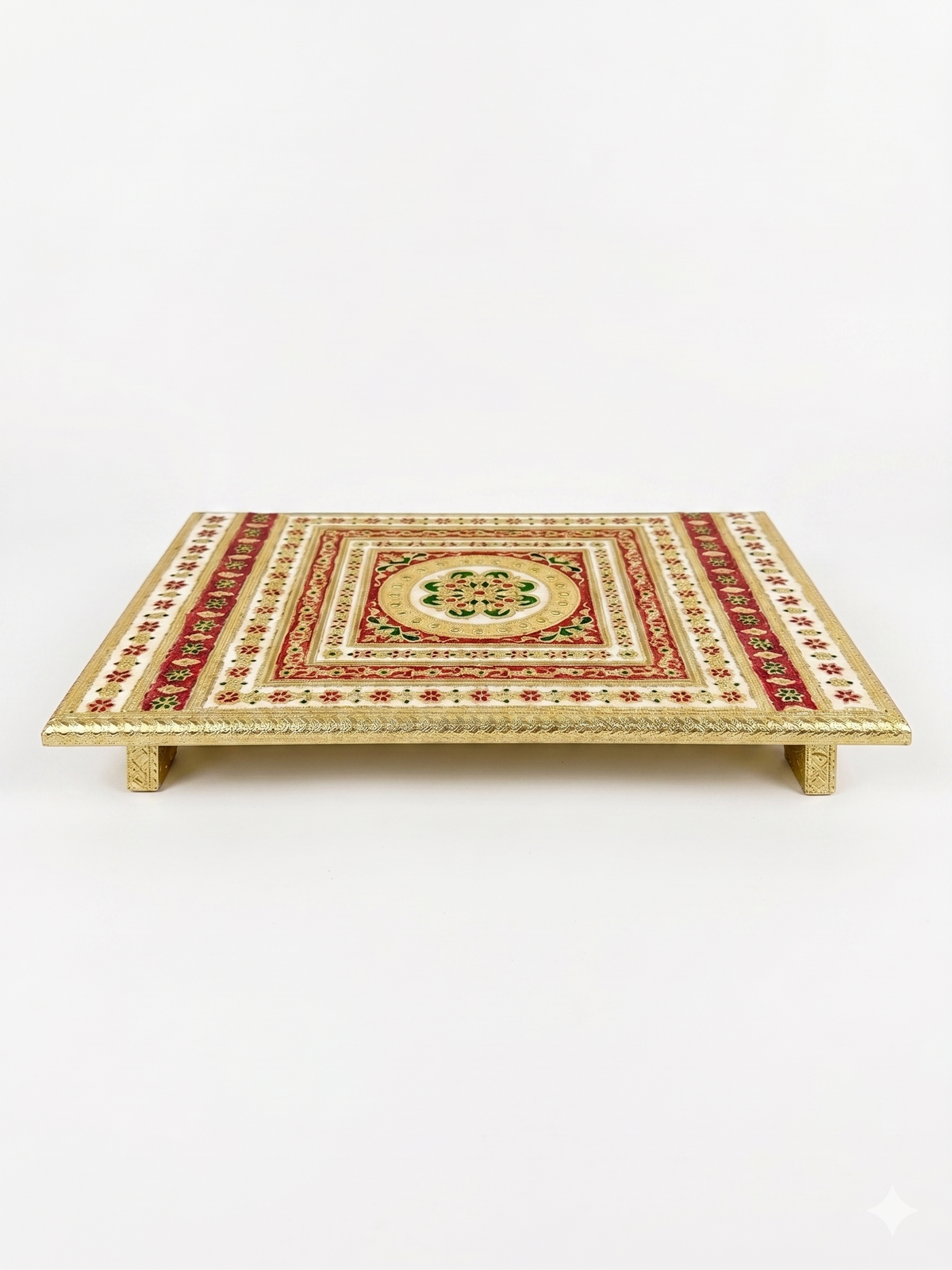 Golden Meenakari Pooja Chowki