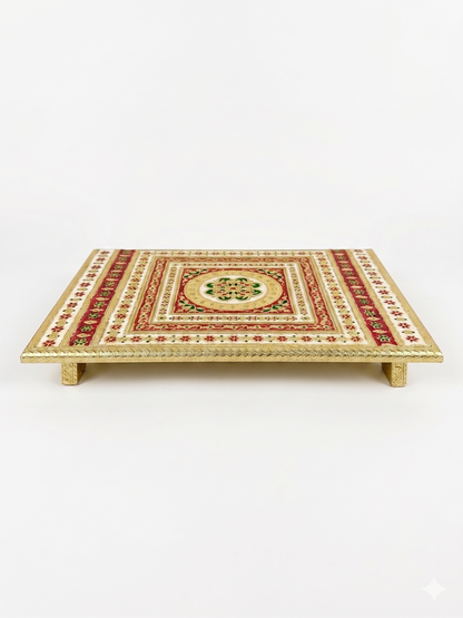 Golden Meenakari Pooja Chowki