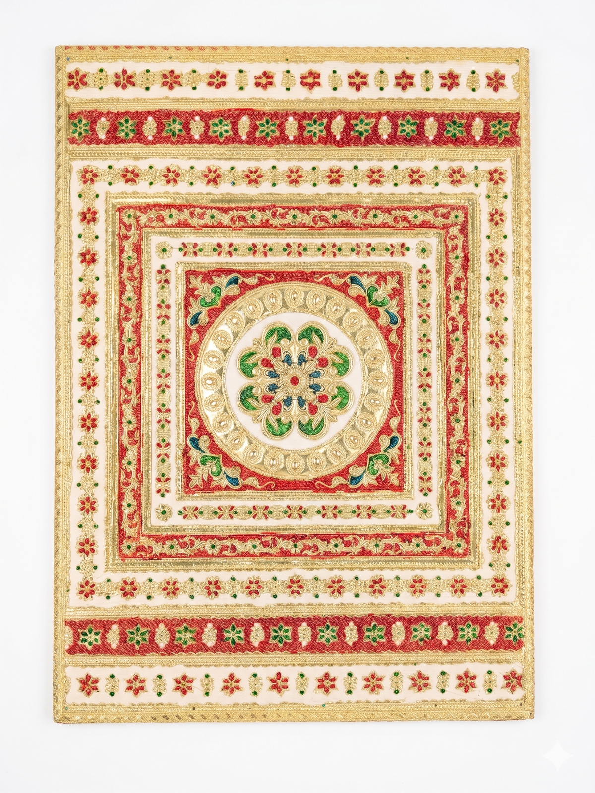 Golden Meenakari Pooja Chowki