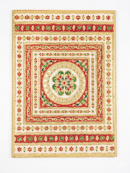 Golden Meenakari Pooja Chowki
