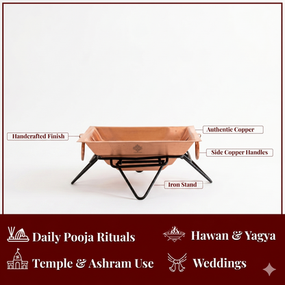 Copper Hawan Kund with Stand