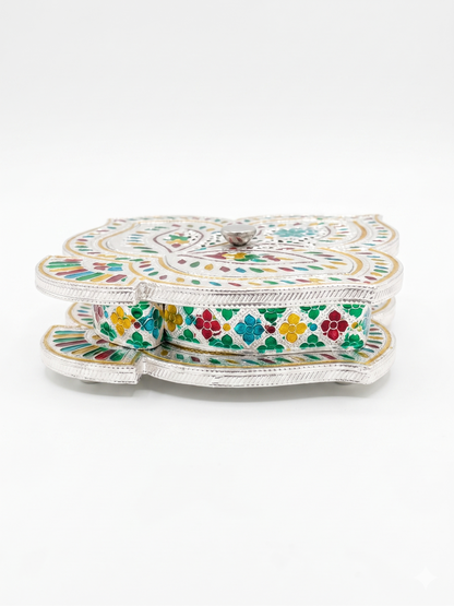 Meenakari Leaf Shape Storage / Decorative Multipurpose Gift Box
