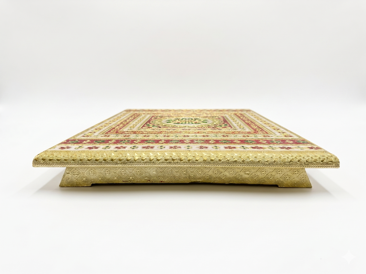 Golden Meenakari Pooja Chowki