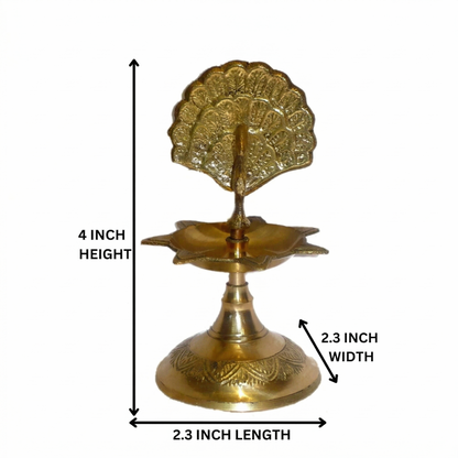 Brass Peacock Divi - 1 Step Pooja Diya