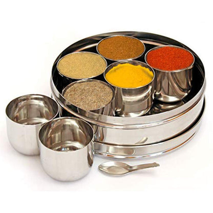 Stainless Steel Masala Dabba - Compartments view