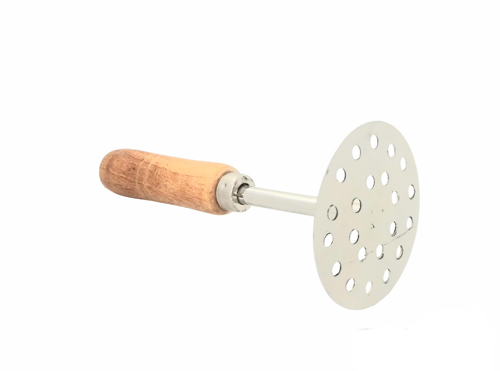 Stainless Steel Potato Masher with Wooden Handle