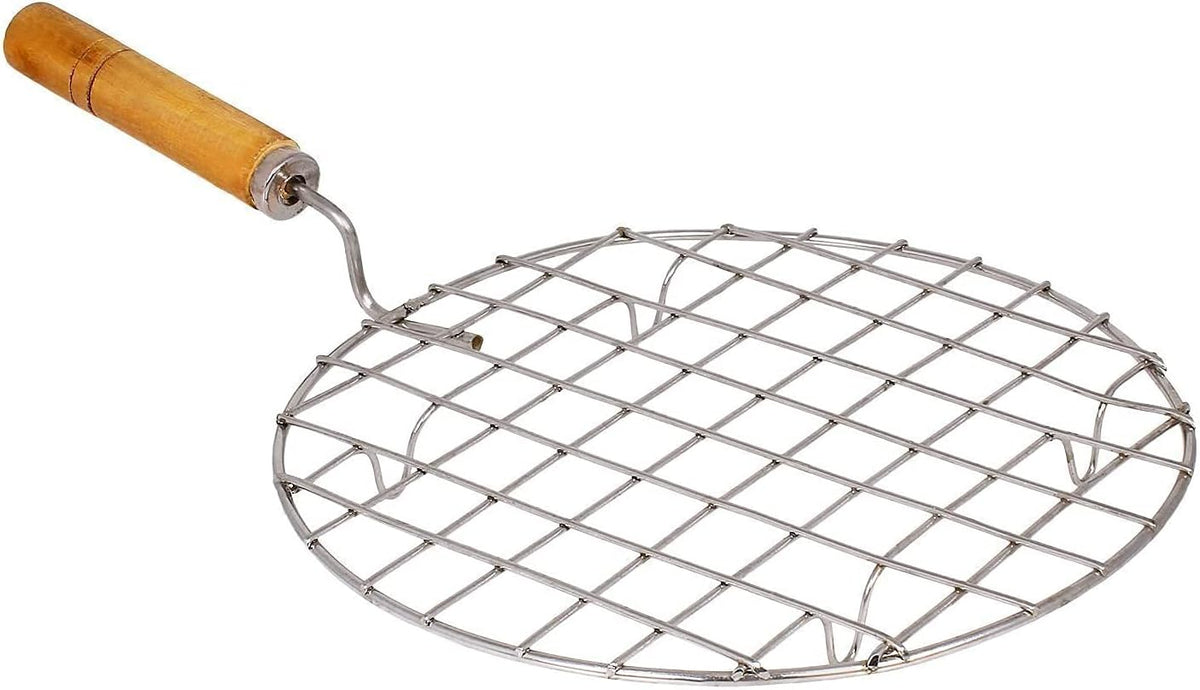 Stainless Steel Grill Jali with Wooden Handle
