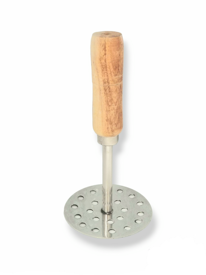 Stainless Steel Potato Masher with Wooden Handle