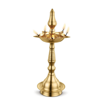 Brass Fancy Kerala Diya Oil Lamp (Kuthu Vilakku)