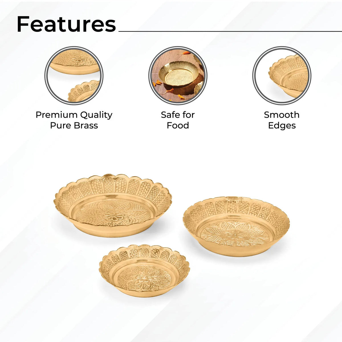 Solid Brass Decorative Nakshi Plate for Puja