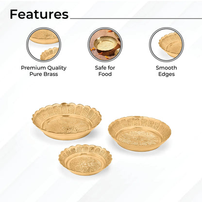 Solid Brass Decorative Nakshi Plate for Puja