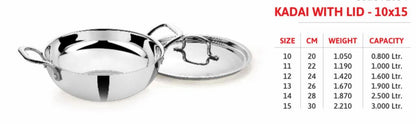 Stainless Steel Tri-ply Kadai