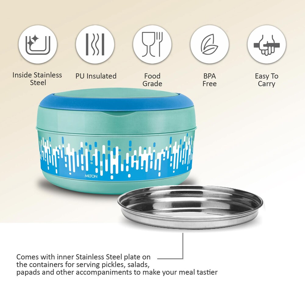 Milton New Small Bite Insulated Tiffin Box with Plate 590ml